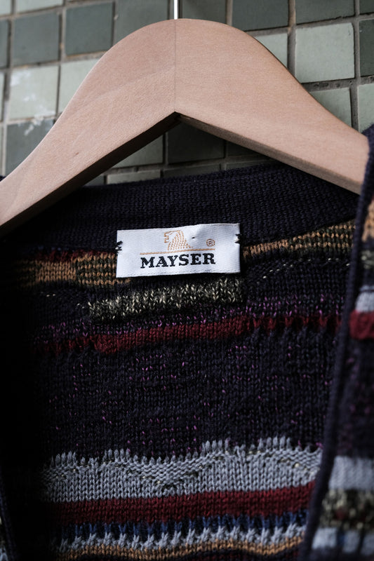 ”MAYSER” Vintage 3D Knit Cardigan（COOGI STYLE）彩色立體編織毛衣開襟衫