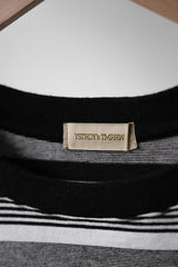 YSTRDY’S TMRRW Border Baggy Tee 日本設計師品牌 寬版條紋口袋短T 黑
