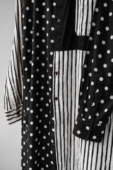 S’YTE Yohji Yamamoto Dot Stripe Pannel Long Shirt 山本耀司副線 條紋波點拼接長版襯衫