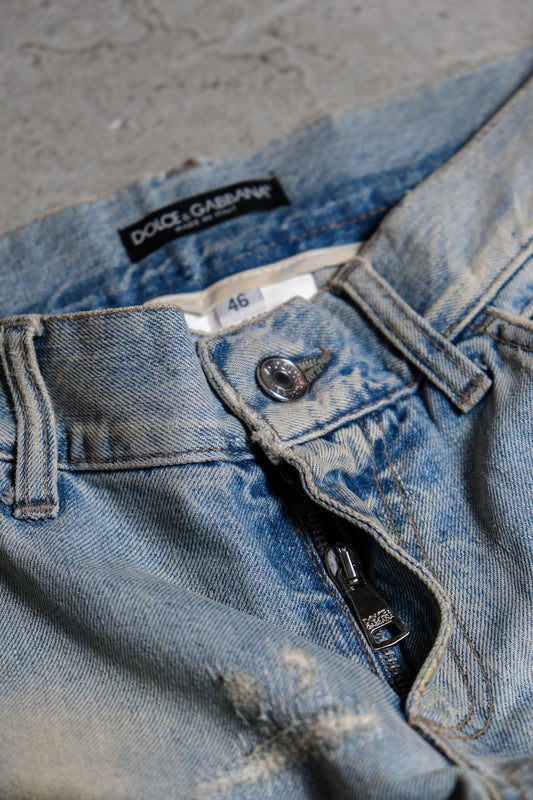 Dolce & Gabbana Distressed Denim Jeans 刷色破壞低腰牛仔褲 義大利製