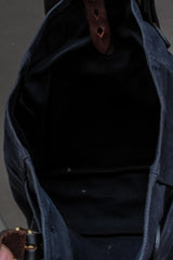 Filson Tote Bag Without Zipper Navy 海軍藍棉質皮革提把托特包 美國製