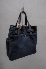 Filson Tote Bag Without Zipper Navy 海軍藍棉質皮革提把托特包 美國製