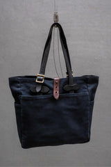 Filson Tote Bag Without Zipper Navy 海軍藍棉質皮革提把托特包 美國製