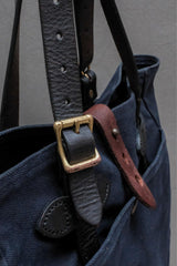 Filson Tote Bag Without Zipper Navy 海軍藍棉質皮革提把托特包 美國製