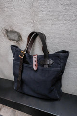 Filson Tote Bag Without Zipper Navy 海軍藍棉質皮革提把托特包 美國製