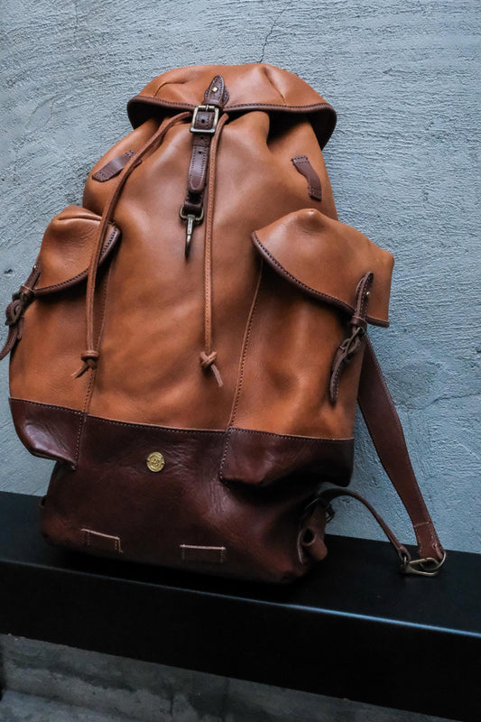 HEYOU Handmade Retro Army Backpack 復刻瑞士軍用包 全皮革版本