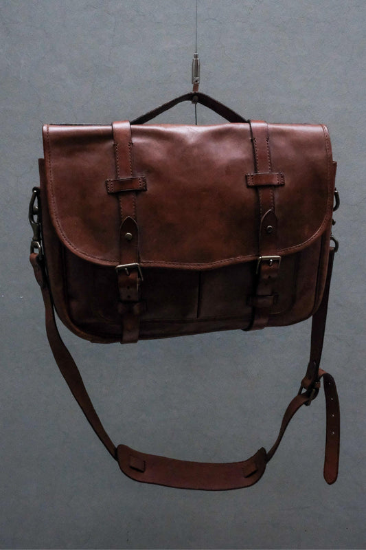 Polo Ralph Lauren Brown Leather Messenger Bag 全皮革復古信差包