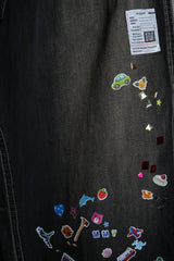 Maison Mihara Yasuhiro 25S/S Baker Jeans w Sticker Japanese designer brand Mihara Yasuhiro light washed denim sticker wide pants