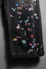 Maison Mihara Yasuhiro 25S/S Baker Jeans w Sticker Japanese designer brand Mihara Yasuhiro light washed denim sticker wide pants