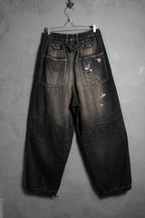 Maison Mihara Yasuhiro 25S/S Baker Jeans w Sticker Japanese designer brand Mihara Yasuhiro light washed denim sticker wide pants