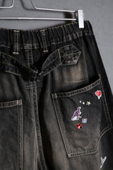 Maison Mihara Yasuhiro 25S/S Baker Jeans w Sticker Japanese designer brand Mihara Yasuhiro light washed denim sticker wide pants