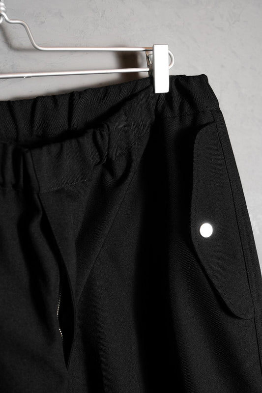 JieDa 24F/W ルーズパラシュートパンツ 日本のデザイナーブランドの立体プリーツパラシュートワイドパンツ