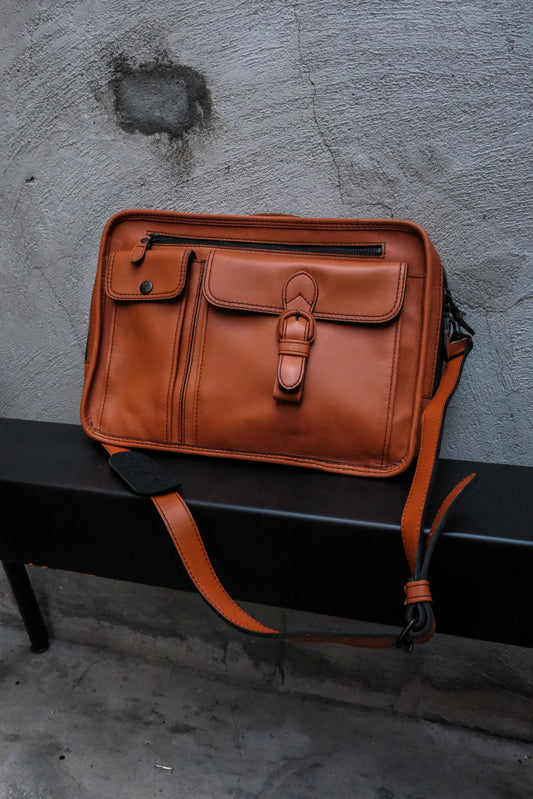 PORTER BARON 2 Way All-Leather Briefcase Shoulder Bag Camel 吉田鞄 全皮革公事包 駝色 日本製