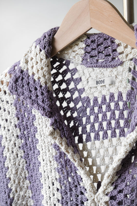 BODE Striped Crochet-Knit Shirt 紐約設計師品牌 條紋鉤織短袖襯衫