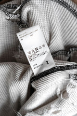 ANCELLM Damage Waffle Crew L/S T-Shirt Japanese designer brand waffle damage inner wear long sleeve light gray