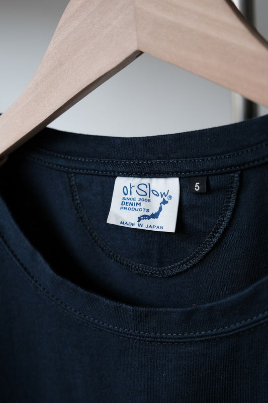 orslow Indigo Pocket Tee Japanese replica brand blue dye pocket tee made in Japan