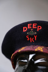 Vivienne Westwood Vintage “Deep Sky” Beret Hat 薇薇安·魏斯伍德 土星刺繡包邊羊毛貝雷帽
