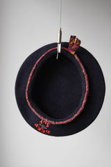 Vivienne Westwood Vintage “Deep Sky” Beret Hat 薇薇安·魏斯伍德 土星刺繡包邊羊毛貝雷帽