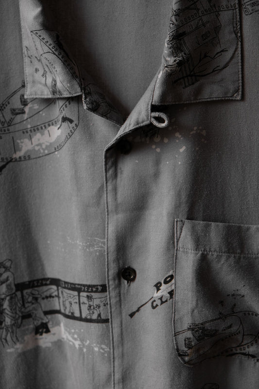 Porter Classic - ALOHA LONG SHIRT “SERGIO LEONE” - GRAY (Products are available at Anemone Studio)