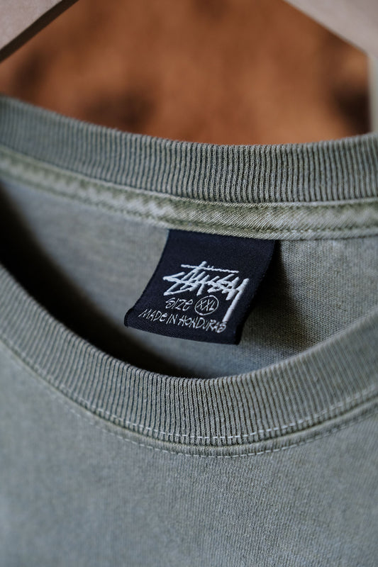 Stussy Logo Washed Tee plain washed short T