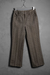 1970’s Vintage Pattern Polyester Flared Pants 70年代古著印花滌綸喇叭褲 Talon Zipper