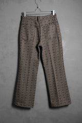 1970’s Vintage Pattern Polyester Flared Pants 70年代古著印花滌綸喇叭褲 Talon Zipper