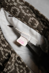 1970’s Vintage Pattern Polyester Flared Pants 70年代古著印花滌綸喇叭褲 Talon Zipper
