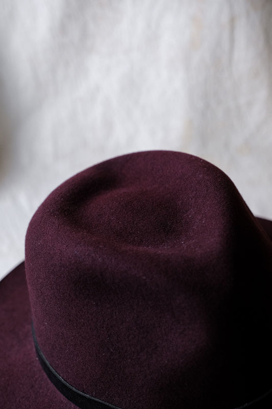 rag &amp;bone Burgundy Wool Fedora Hat American brand burgundy wool gentleman hat