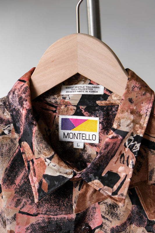 Vintage “Montello” Full Print Shirt Vintage man-made fiber print shirt