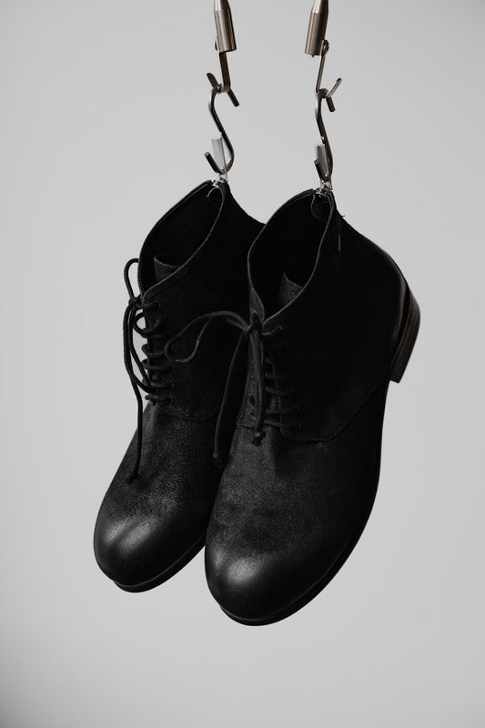 The Last Conspiracy LIEBSNE Waxed Suede Zip Boots Danish handmade shoe brand waxed suede rear zipper short boots