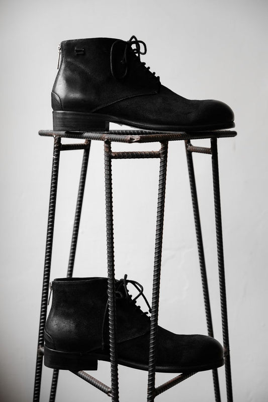 The Last Conspiracy LIEBSNE Waxed Suede Zip Boots Danish handmade shoe brand waxed suede rear zipper short boots