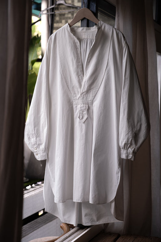 French Vintage Cotton Smock Pullover Shirt 法國古董棉質長版罩衫(商品在海葵工作室)