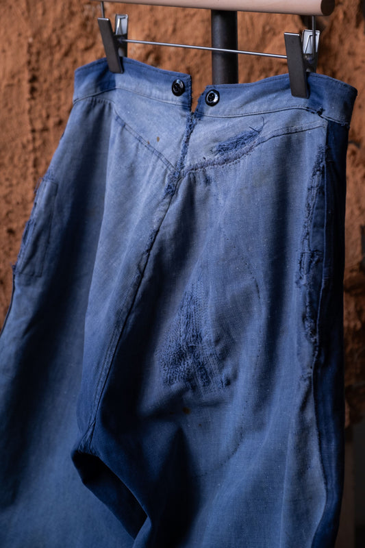 1930's French Vintage Indigo Cotton Linen Work Pants(商品在海葵工作室)