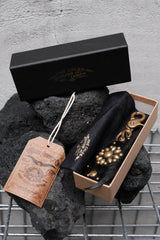 CALEE Black Embossed Leather Floral Stud Key Case 日系復古美式品牌 編織壓紋皮革花朵鉚釘鑰匙包 全新