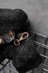 CALEE Black Leather Pyramid Stud Key Case 日系復古美式品牌 金字塔鉚釘皮革鑰匙包 全新