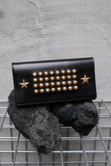 CALEE Brass Studded Leather Long Wallet 日系復古美式品牌 星星鉚釘黃銅扣長夾 全新