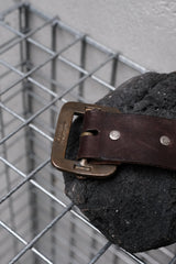 HTC Hollywood Trading Company Brown 5-Row Pyramid Stud Belt with Red Stone Buckle 美國古董皮件品牌 深棕色5排全金字塔鉚釘紅石扣皮帶