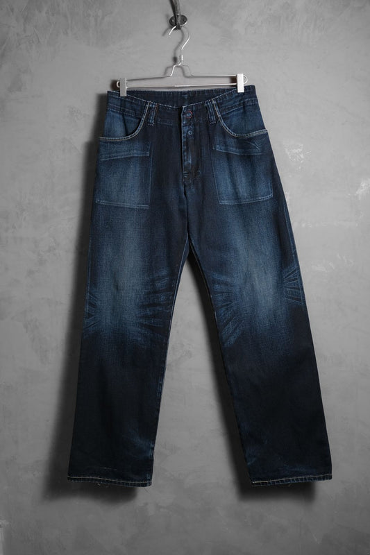 Levi’s 2004 N3BP Simplified Jeans 極簡系列 純棉印花刷色牛仔褲 香港製 深色
