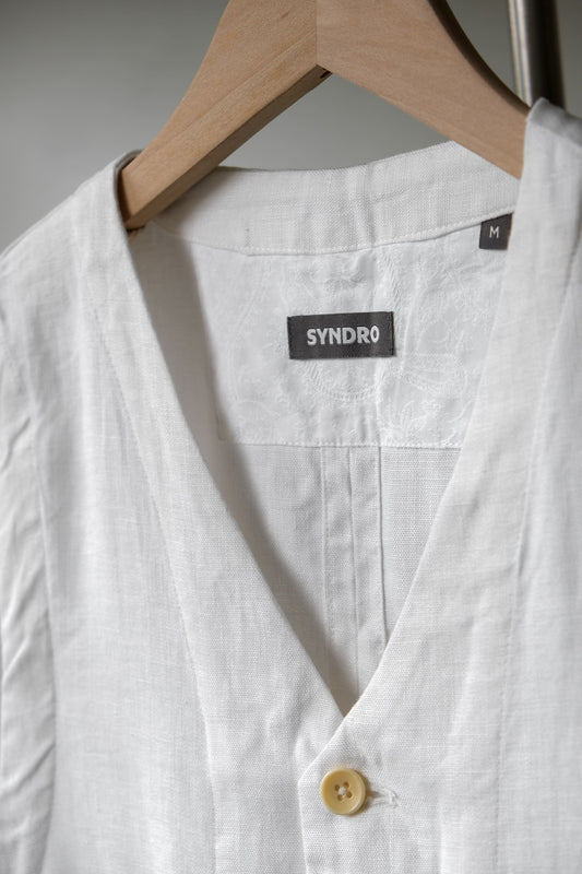 Syndro 16SS Breath Holder Work Vest - off white 台灣設計師品牌 亞麻西裝工作背心