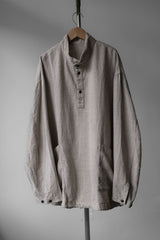 CONFECT nest Robe Linen Brushed Smock Shirt 日本設計師品牌 亞麻拉絨立領罩衫