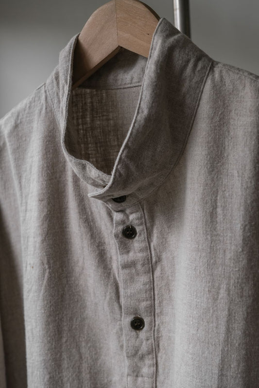 CONFECT nest Robe Linen Brushed Smock Shirt 日本設計師品牌 亞麻拉絨立領罩衫