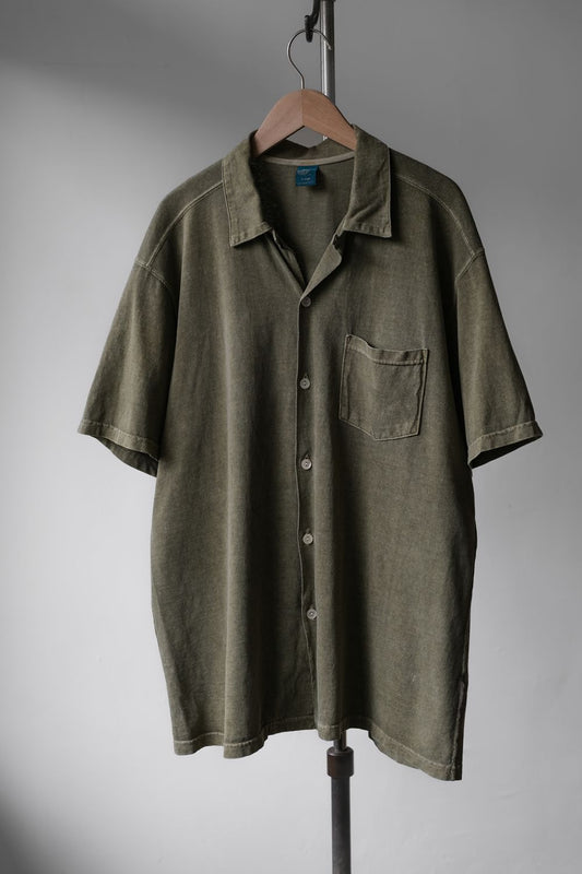 GOOD ON Open Collar Shirt 美國製 染色水洗針織布開領襯衫