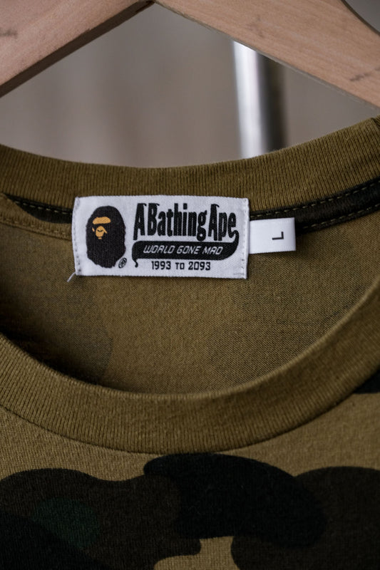 A Bathing Ape BAPE 1st Camo College Tee 經典猿人迷彩短踢 日本製