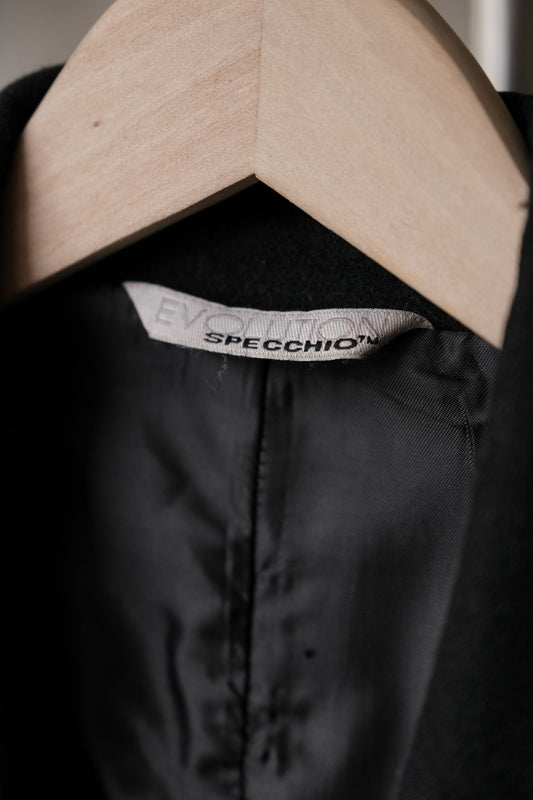"Evolution Specchio" Wool Long Blazer Coat
