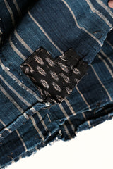 Vintage African Indigo Striped Fabric 非洲靛藍條紋古布 (深藍)