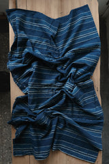 Vintage African Indigo Striped Fabric 非洲靛藍條紋古布 (深藍)