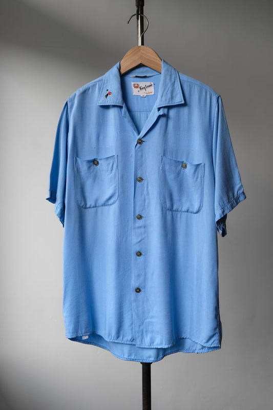 1950’s “King Louie” Rayon Gabardine Bowling Shirt 50年代古著 人造絲華達呢保齡球襯衫
