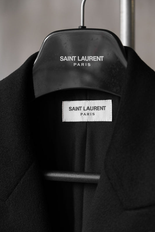 SAINT LAURENT PARIS Wool Cashmere Double Breasted Blazer Jacket Saint Laurent Cashmere Double Breasted Blazer Jacket