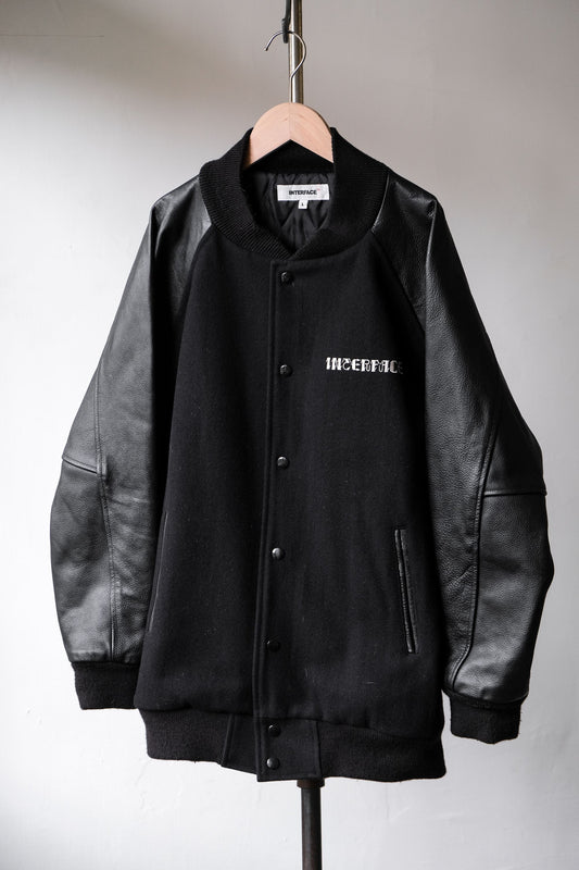 Interface Embroidered Leather Baseball Jacket 日本品牌 皮袖棒球外套