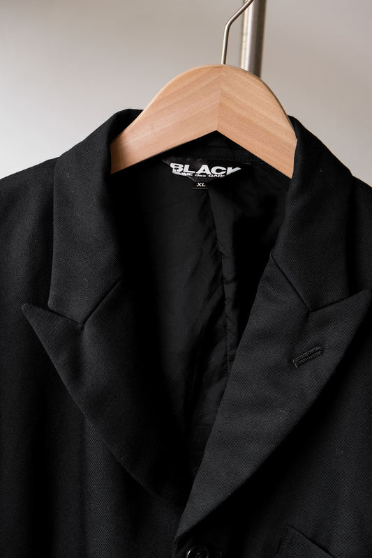 BLACK COMME des GARCONS AD2015 Asymmetrical Blazer Jacket 川久保玲 不對稱剪綵羊毛西裝外套